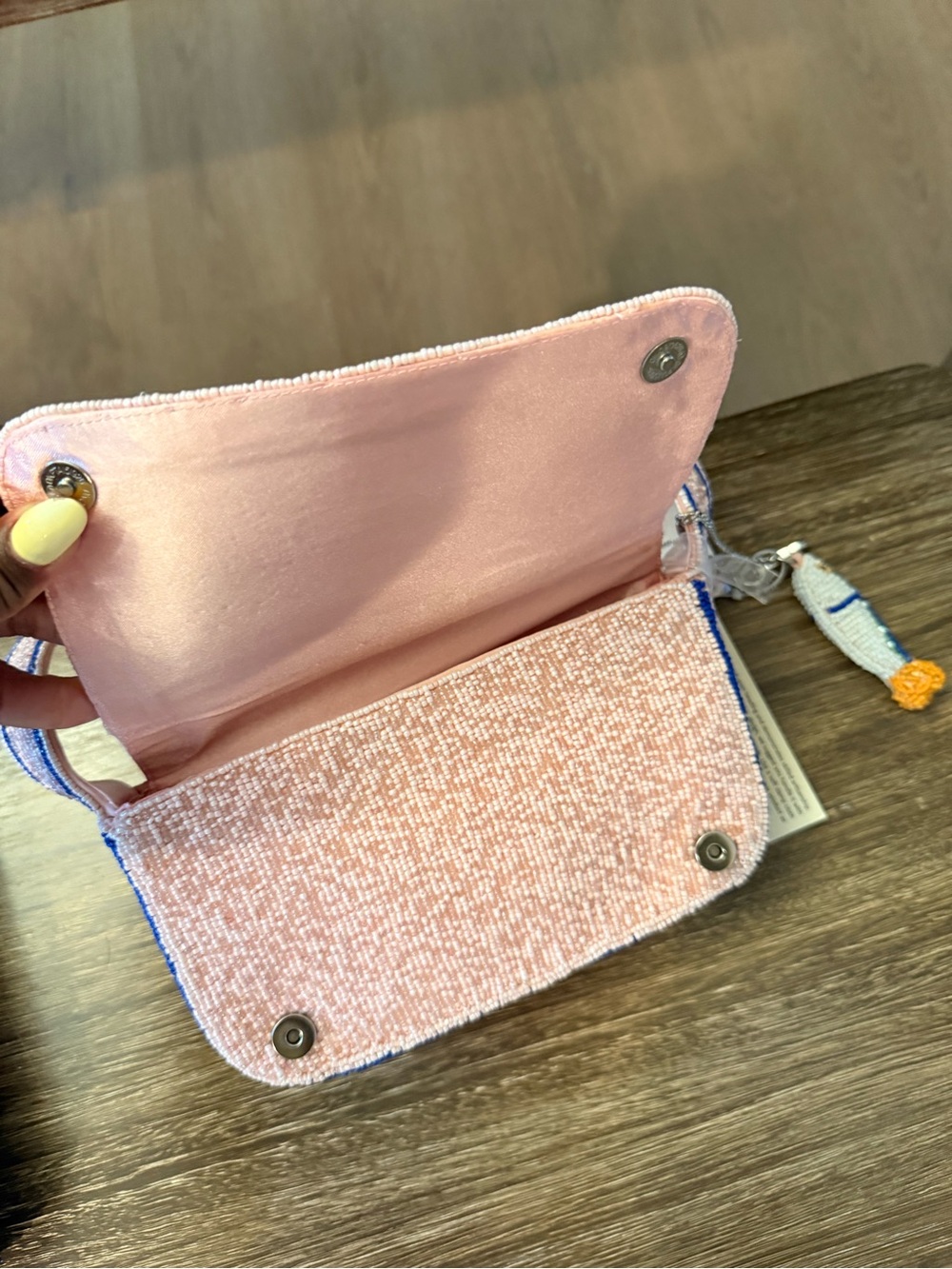 T.J.Maxx Pink Beaded Sardine Shoulder Bag - Picture 5 of 6